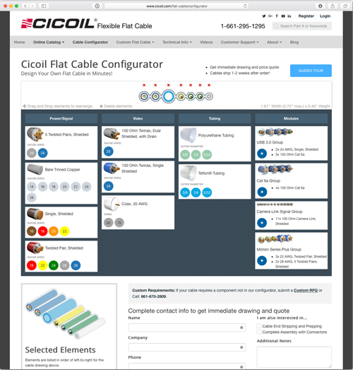 Cicoil Cable Configurator Screenshot